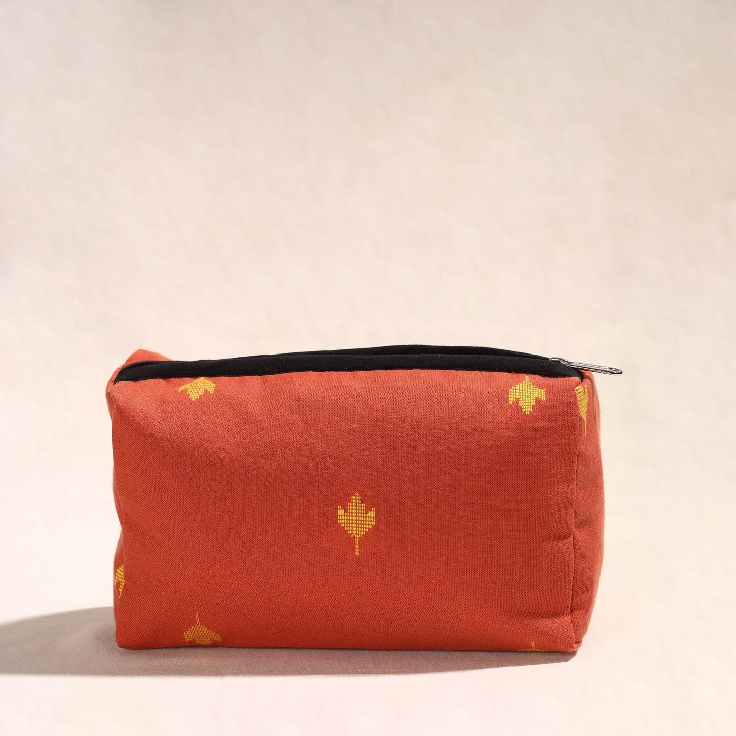 Orange - Handmade Cotton Toiletry Pouch 02