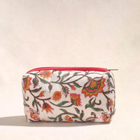 White - Handmade Cotton Toiletry Pouch 05