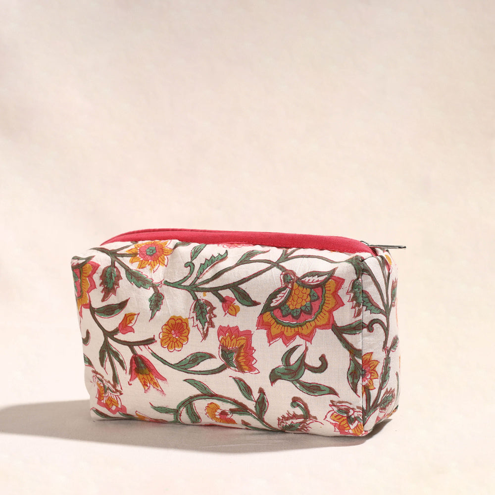 White - Handmade Cotton Toiletry Pouch 05