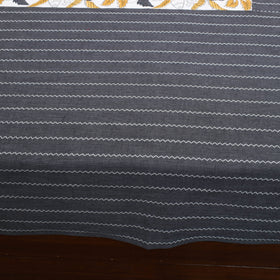 Black Jacquard with Sanganeri Patch Cotton Bedsheet Set