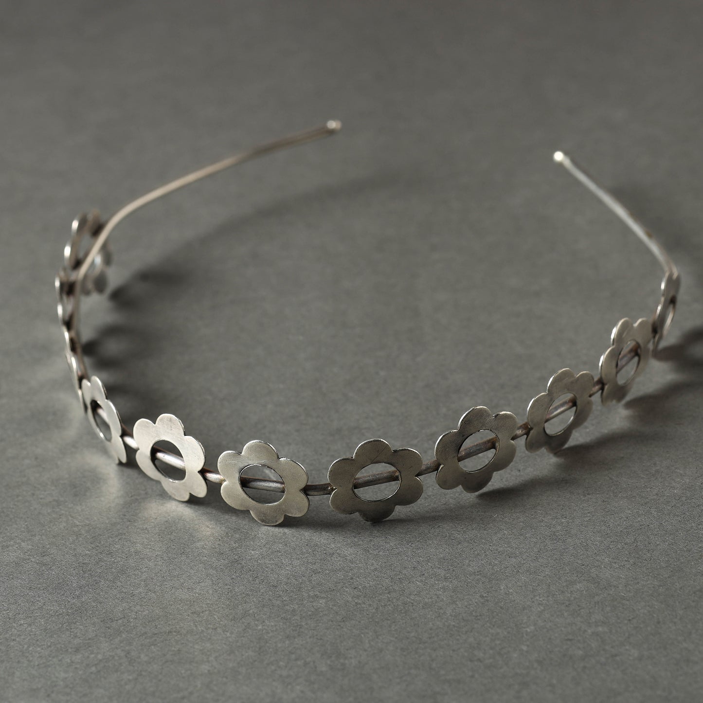 Antique Silver Finish Oxidised Brass Base Hair Band
