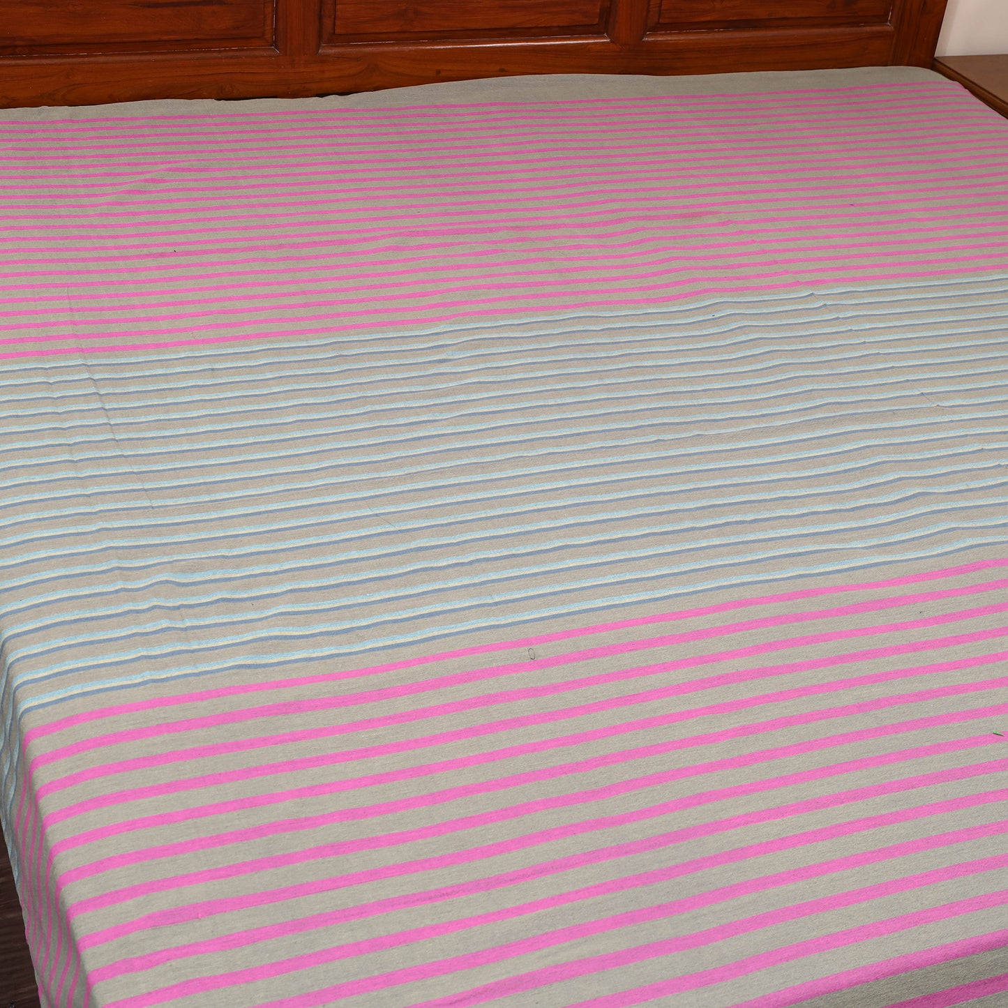 Multicolor - Plain Cotton Double Handloom Bed Cover (108 x 90 in) 101