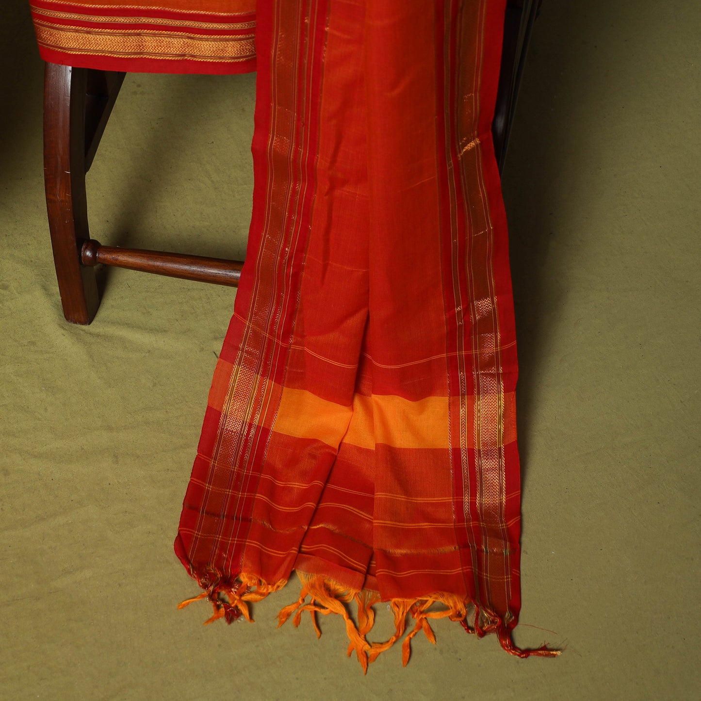 Dharwad Cotton 3pc Unstitched Dress Material Suit Set with Woven Zari Border 102