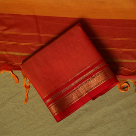 Dharwad Cotton 3pc Unstitched Dress Material Suit Set with Woven Zari Border 102