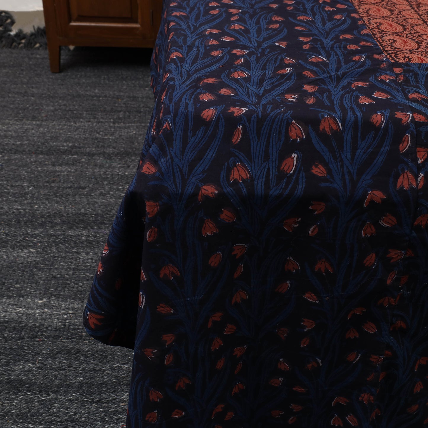 Blue - jahota with bagh patch cotton bedsheet set 03