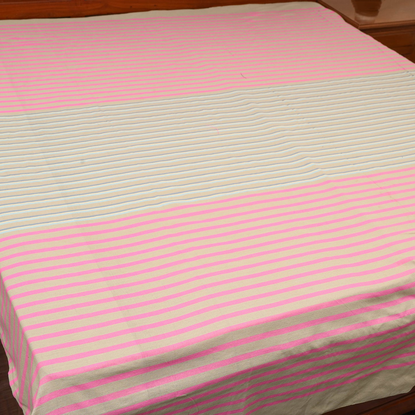 Multicolor - Plain Cotton Double Handloom Bed Cover (108 x 90 in) 102