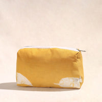 Yellow - Handmade Cotton Toiletry Pouch 10