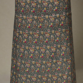 Grey - 2pc unstitched printed cotton kalamkari dress