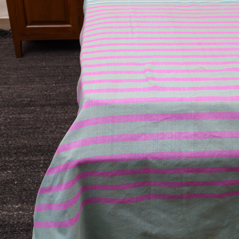 Multicolor - Plain Cotton Double Handloom Bed Cover (108 x 90 in) 103