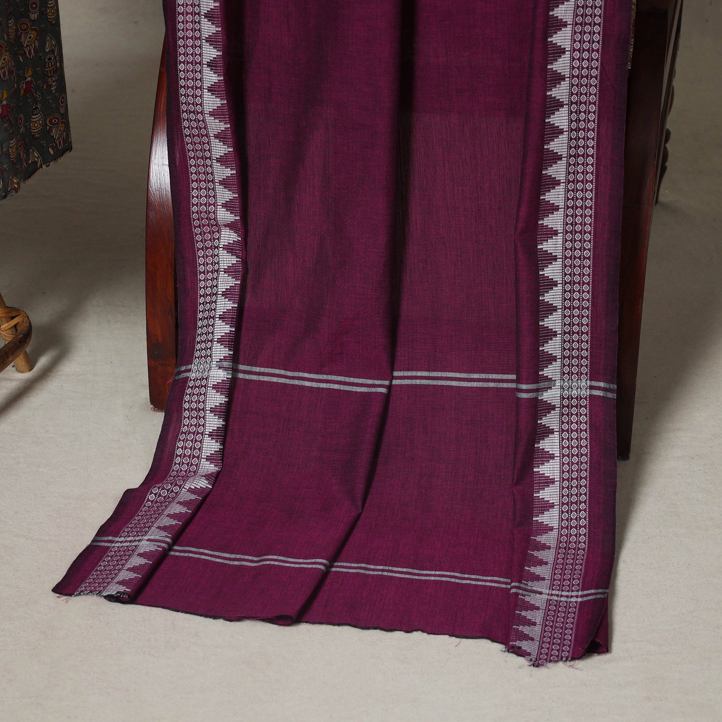 Grey - 2pc unstitched printed cotton kalamkari dress