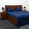 Blue Bagh Print Patchwork Cotton Bedsheet Set