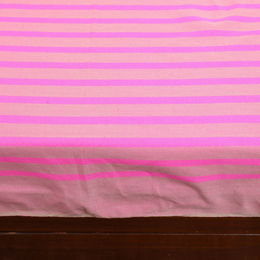 Pink - Plain Cotton Double Handloom Bed Cover (108 x 90 in) 104