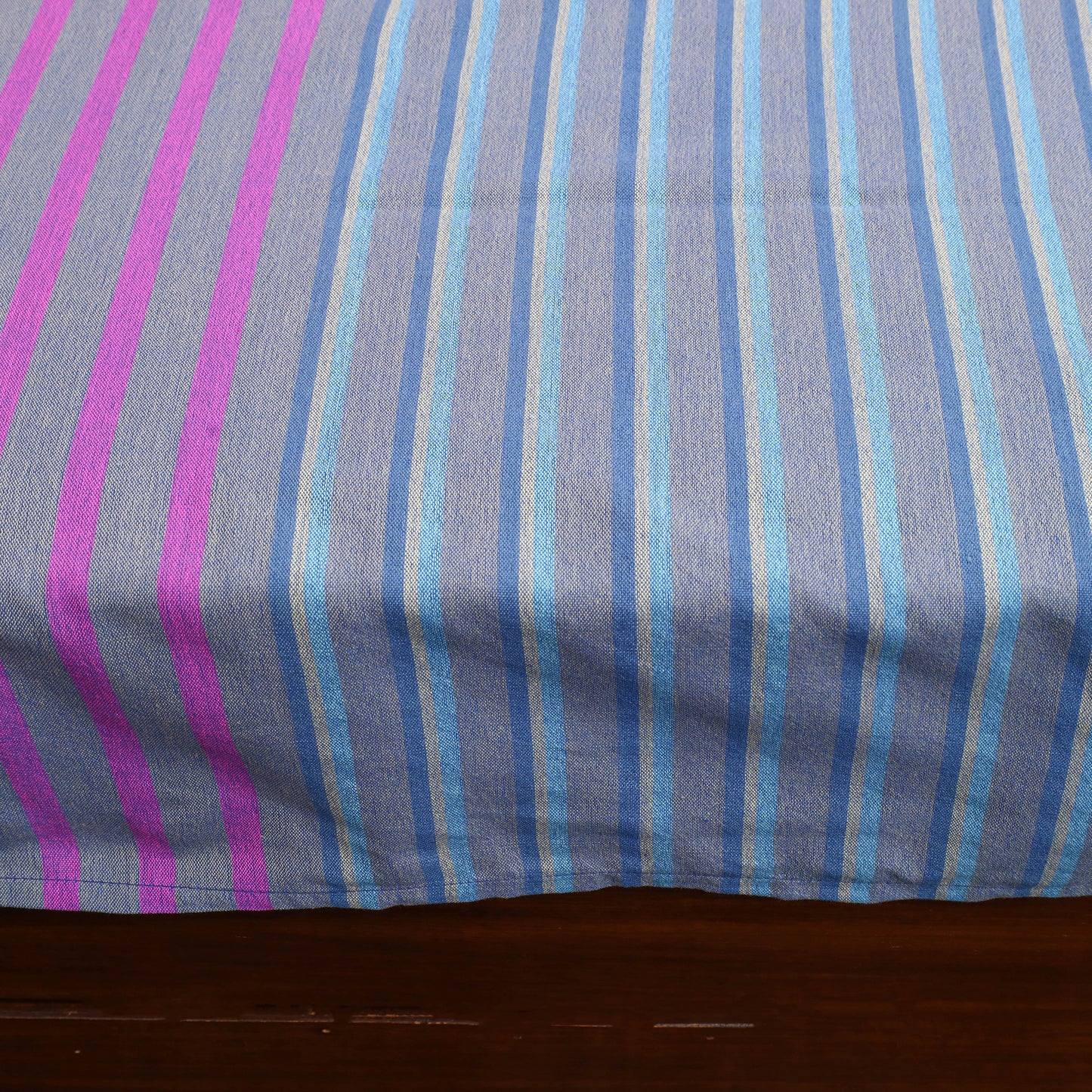 Multicolor - Plain Cotton Double Handloom Bed Cover (108 x 90 in) 105