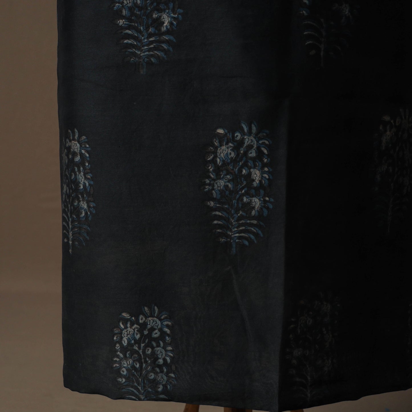 Akola Hand Block Print Chanderi Silk 2pc Unstitched Dress Material Kurta Set 34