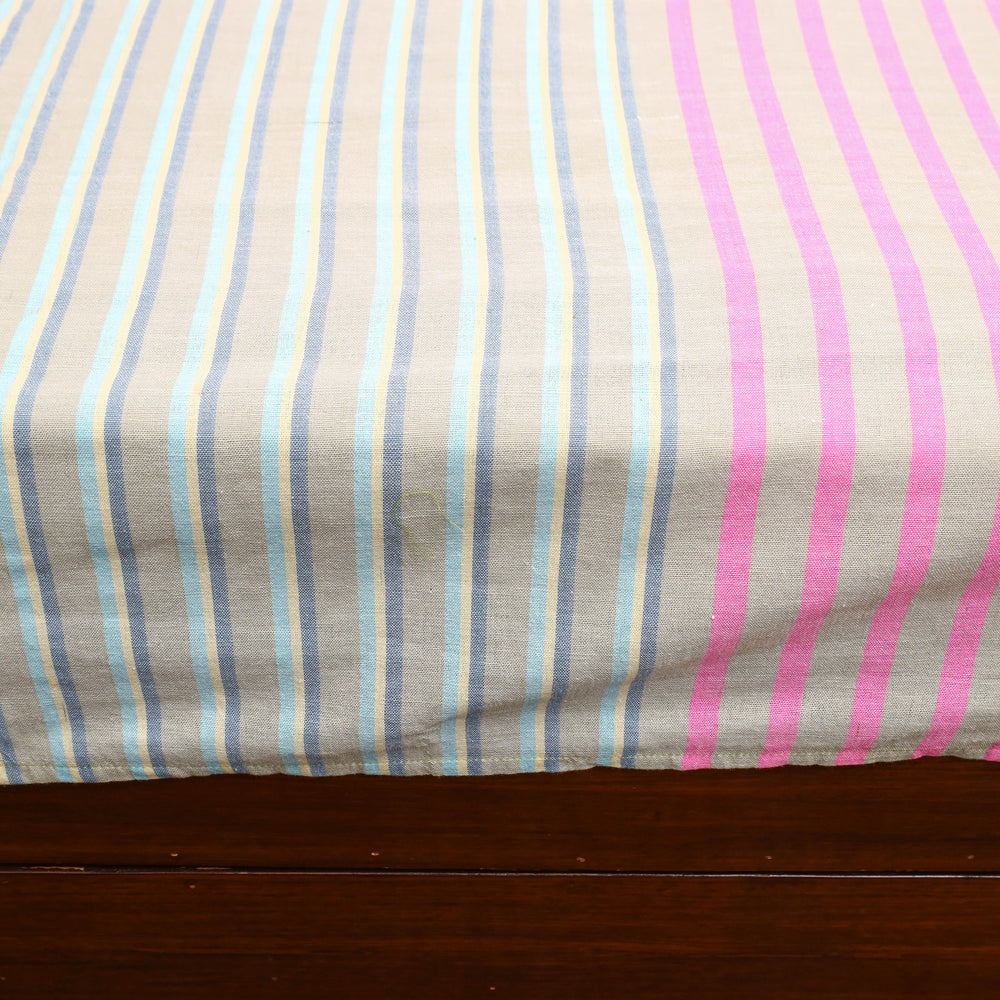 Multicolor - Plain Cotton Double Handloom Bed Cover (108 x 90 in) 106