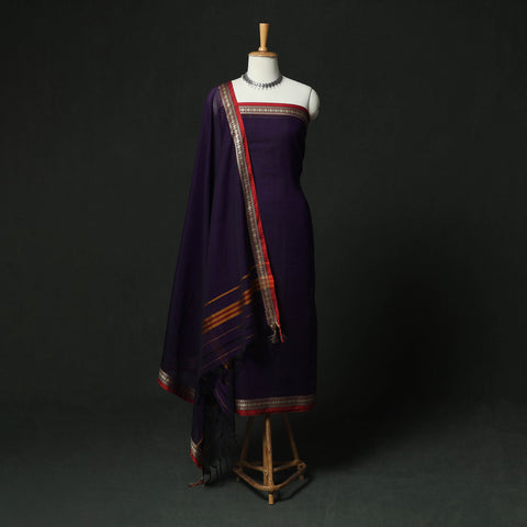 Dharwad Woven Cotton 3pc Unstitched Dress Material Suit Set 54