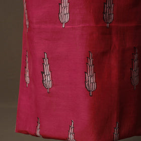 Akola Hand Block Print Chanderi Silk 2pc Unstitched Dress Material Kurta Set 35