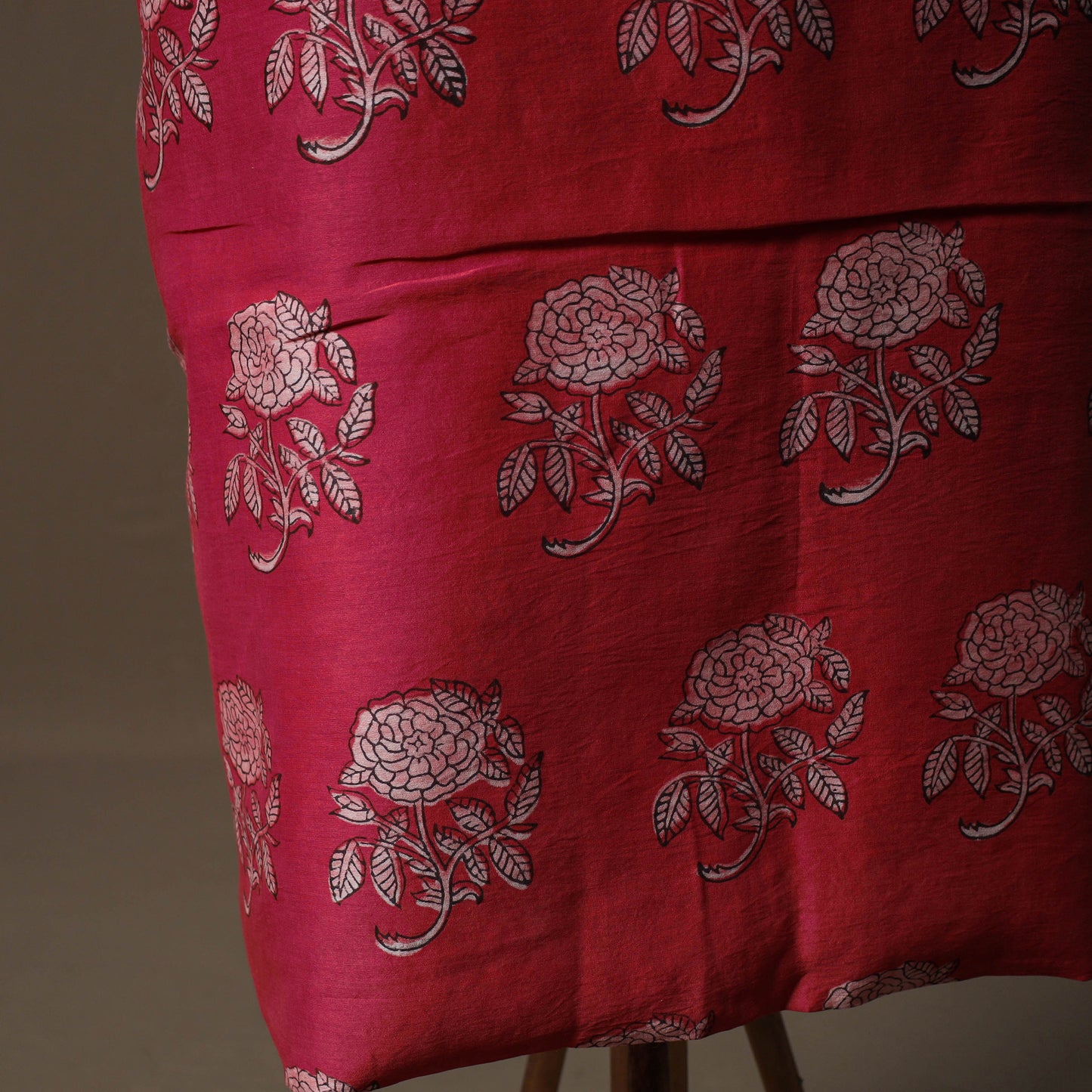 Akola Hand Block Print Chanderi Silk 2pc Unstitched Dress Material Kurta Set 36
