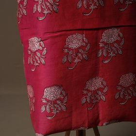Akola Hand Block Print Chanderi Silk 2pc Unstitched Dress Material Kurta Set 36