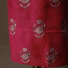 Akola Hand Block Print Chanderi Silk 2pc Unstitched Dress Material Kurta Set 37