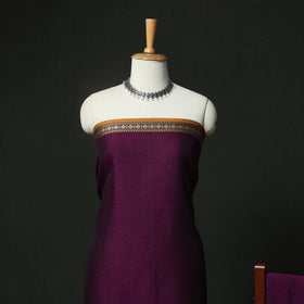 Purple - Dharwad Woven Cotton 3pc Unstitched Dress Material Suit Set 52
