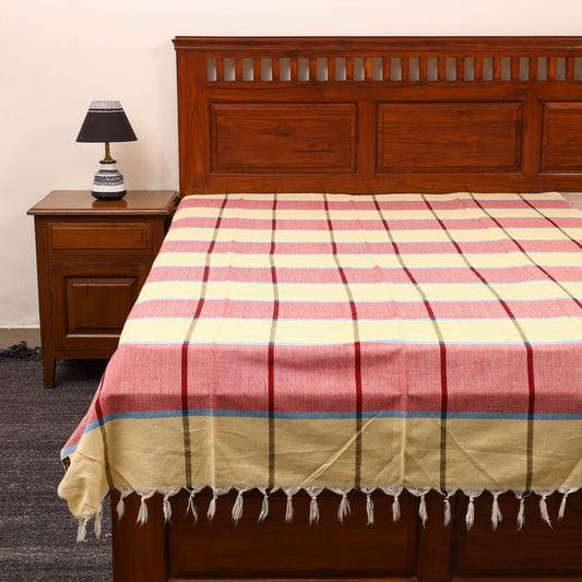 Multicolor - Plain Cotton Single Handloom Bed Cover (90 x 60 in) 55