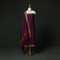 Purple - Dharwad Woven Cotton 3pc Unstitched Dress Material Suit Set 52