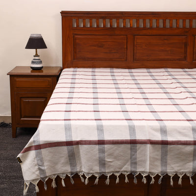 White - Plain Cotton Single Handloom Bed Cover (90 x 60 in) 56