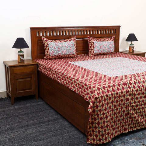 Buy Batik Print with Sanganeri Patch Cotton Bedsheet Set