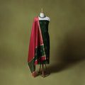 Green - Handloom Zari Buti Chanderi Silk 2pc Unstitched Dress Material Kurta Set 04