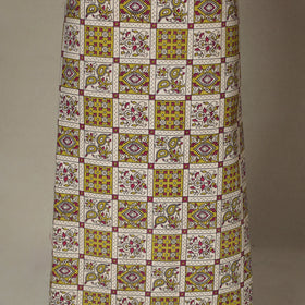 Beige - 2pc unstitched printed cotton kalamkari dress