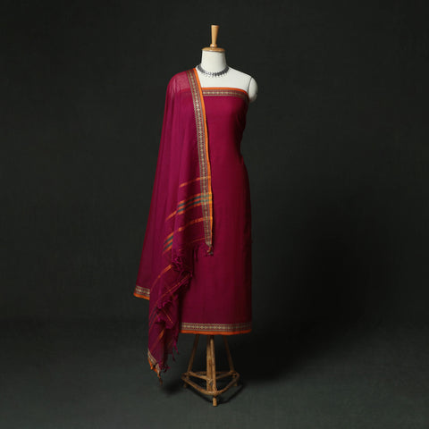 Dharwad Woven Cotton 3pc Unstitched Dress Material Suit Set 50