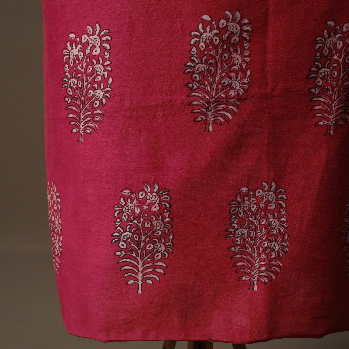 Akola Hand Block Print Chanderi Silk 2pc Unstitched Dress Material Kurta Set 41