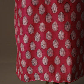 Akola Hand Block Print Chanderi Silk 2pc Unstitched Dress Material Kurta Set 42