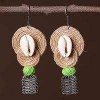 Shivi German Silver Jute Jhumki Earrings