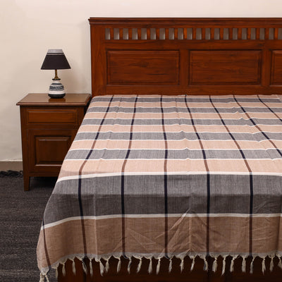 Multicolor - Plain Cotton Single Handloom Bed Cover (90 x 60 in) 61