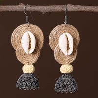 Noor German Silver Jute Jhumki Earrings