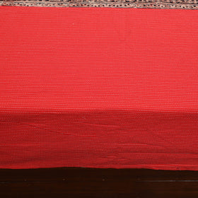 Red Kantha Stitch with Kalamkari Patch Cotton Bedsheet Set