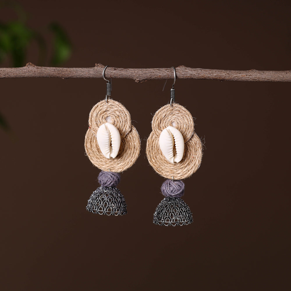 Shipra German Silver Jute Jhumki Earrings