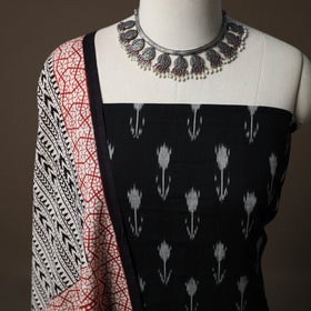 Pochampally Ikat Cotton 2pc Unstitched Dress Material Kurta Set 03