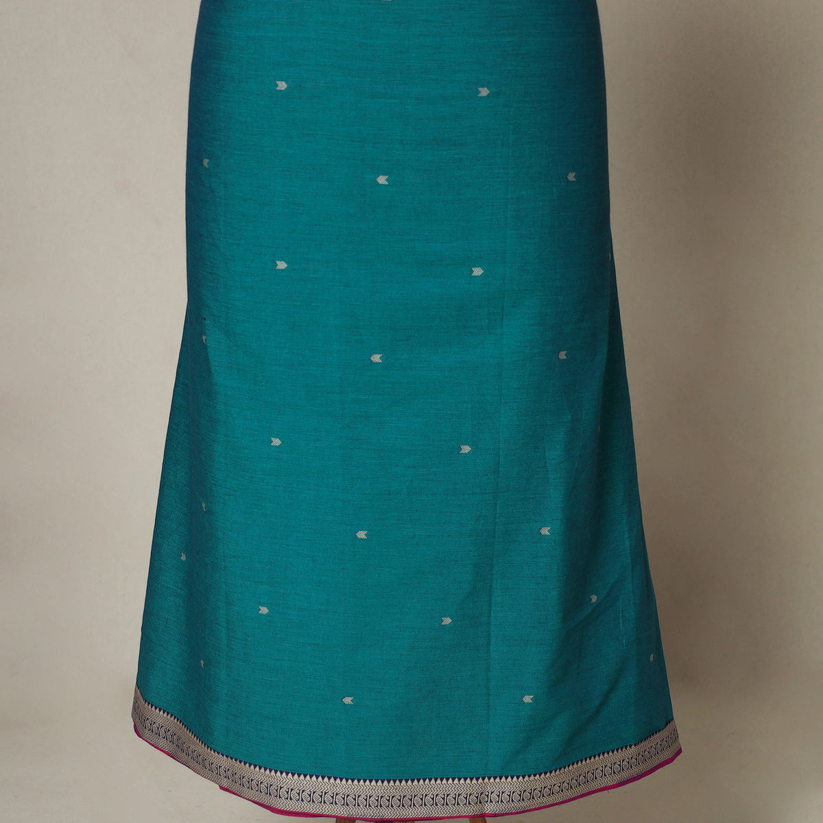 Blue - 3pc Cotton Unstitched Jacquard Dress Material 35