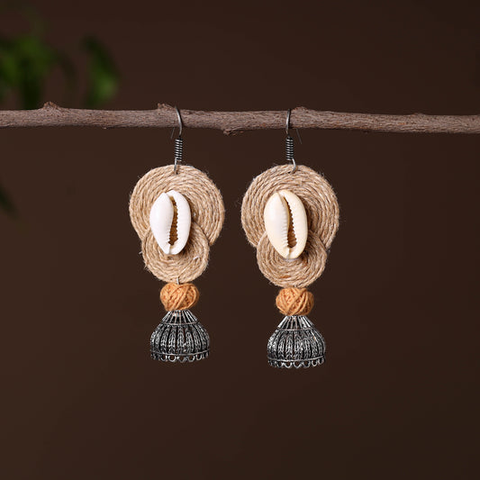 Neha German Silver Jute Jhumki Earrings