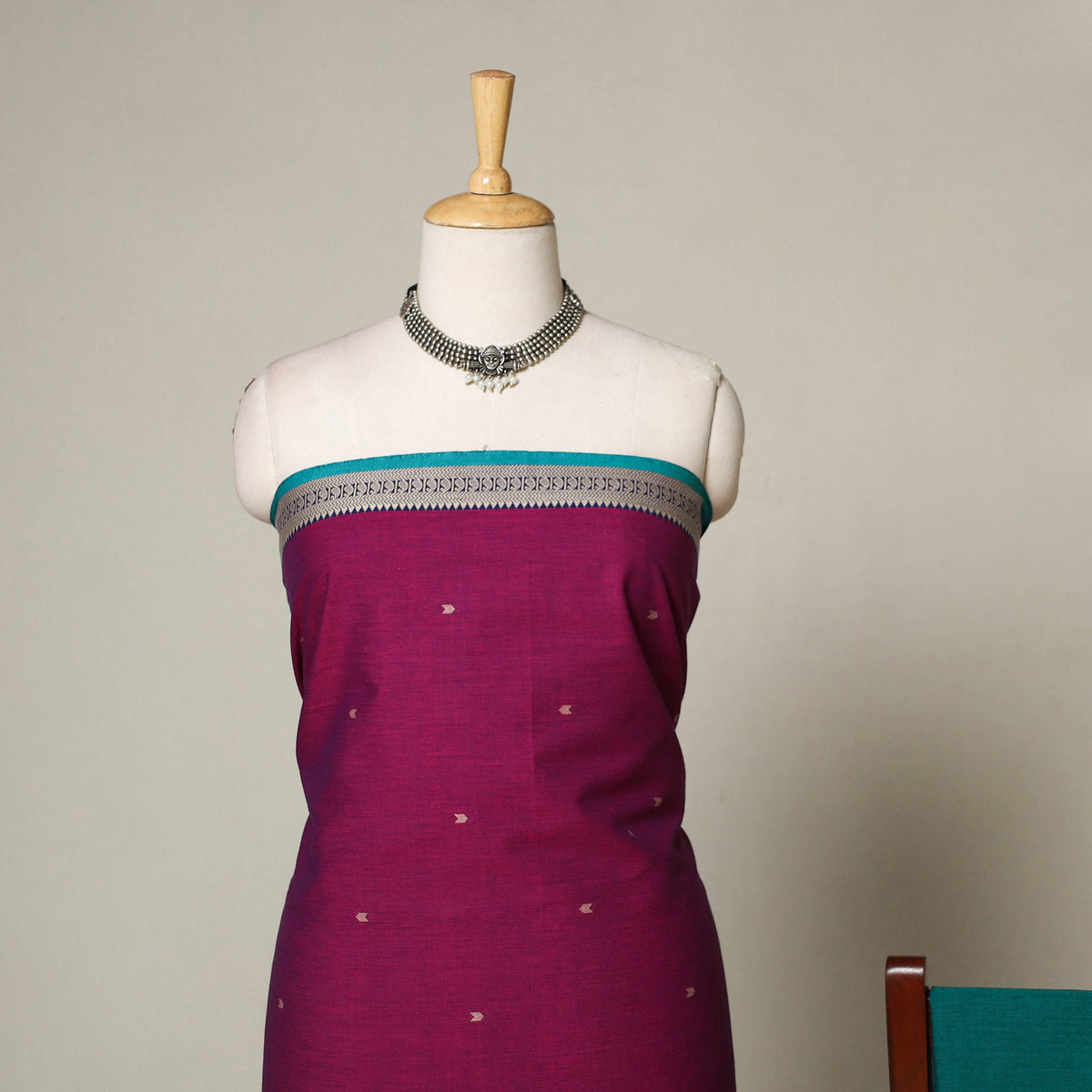 Pink - 3pc Cotton Unstitched Jacquard Dress Material 36