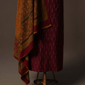 Pochampally Ikat Cotton 2pc Unstitched Dress Material Kurta Set 04