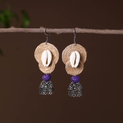 Nayra German Silver Jute Jhumki Earrings