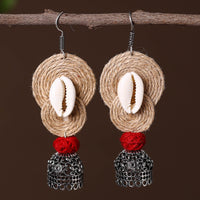 Rubina German Silver Jute Jhumki Earrings