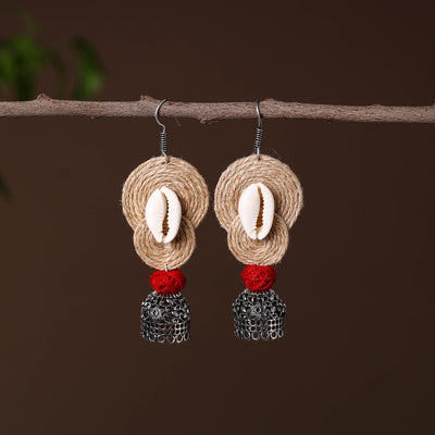 Rubina German Silver Jute Jhumki Earrings