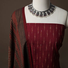 Pochampally Ikat Cotton 2pc Unstitched Dress Material Kurta Set 05