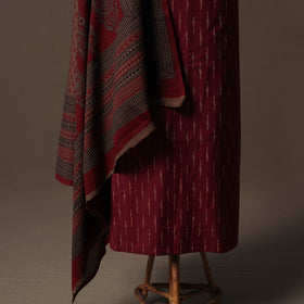 Pochampally Ikat Cotton 2pc Unstitched Dress Material Kurta Set 05