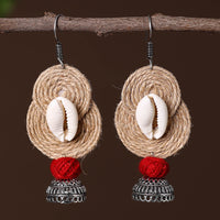 Aahana German Silver Jute Jhumki Earrings